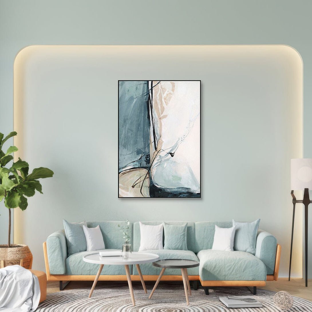 Flowing Echo – Blue Beige Abstract Painting #L5510=CDK6194 Painting artwepaint 
