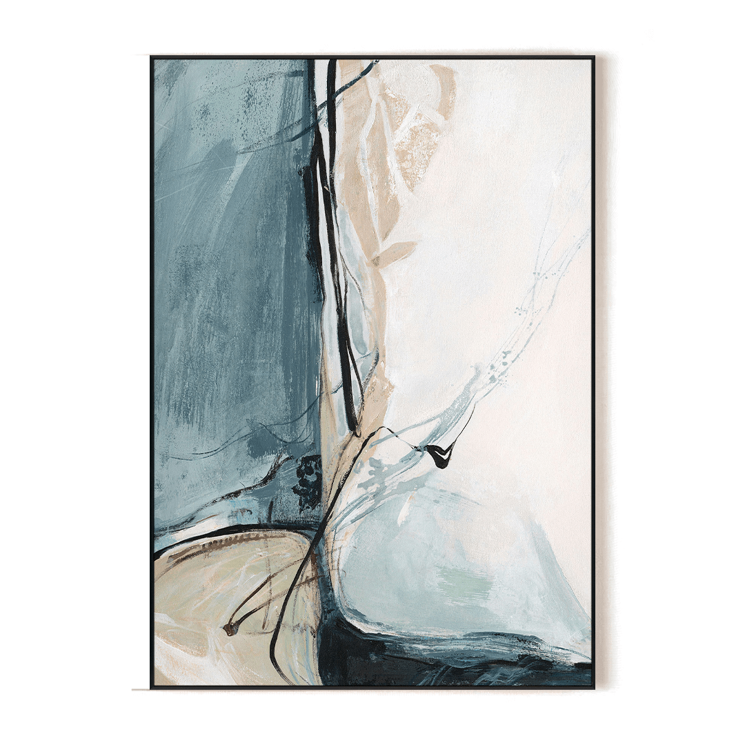 Flowing Echo – Blue Beige Abstract Painting #L5510=CDK6194 Painting artwepaint 