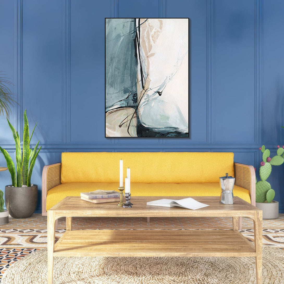 Flowing Echo – Blue Beige Abstract Painting #L5510=CDK6194 Painting artwepaint 