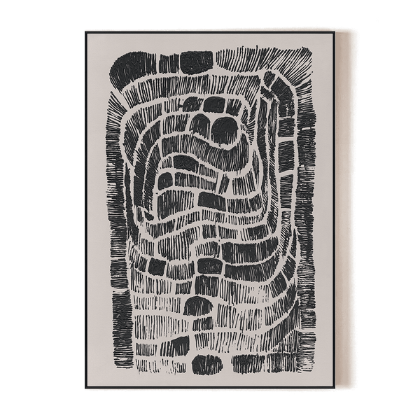 Flowing Ink Forms - Black & White Line Art #R4013 Painting artwepaint 