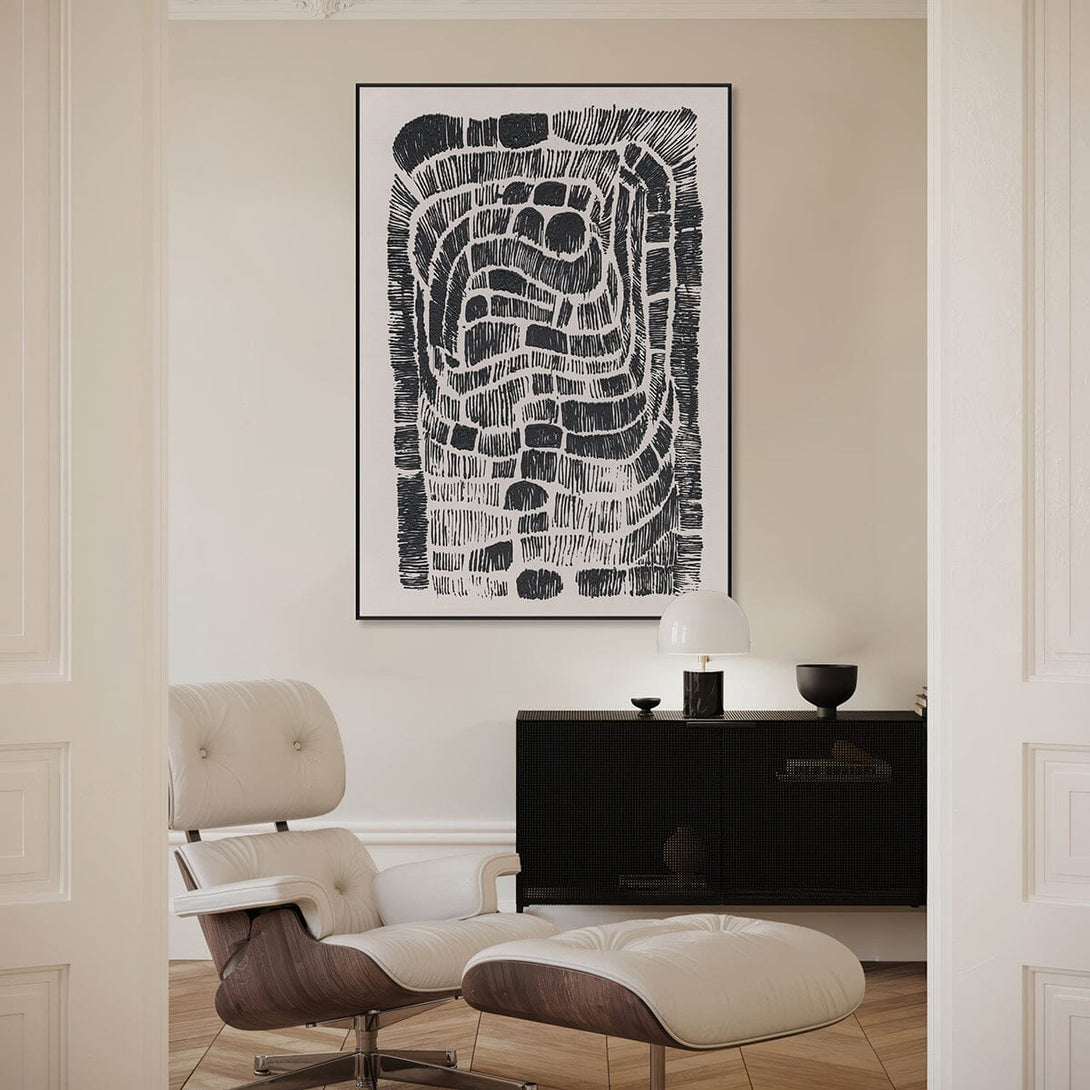 Flowing Ink Forms - Black & White Line Art #R4013 Painting artwepaint 