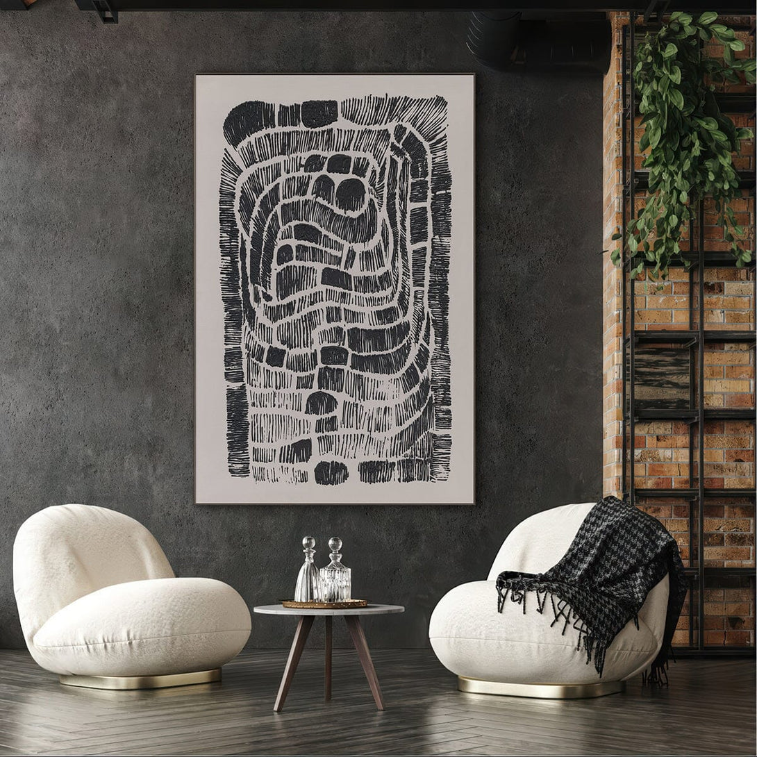 Flowing Ink Forms - Black & White Line Art #R4013 Painting artwepaint 