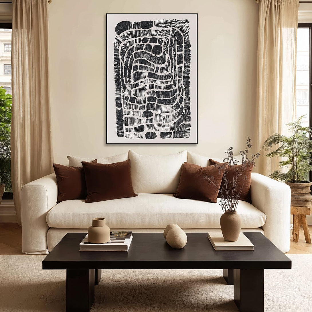 Flowing Ink Forms - Black & White Line Art #R4013 Painting artwepaint 