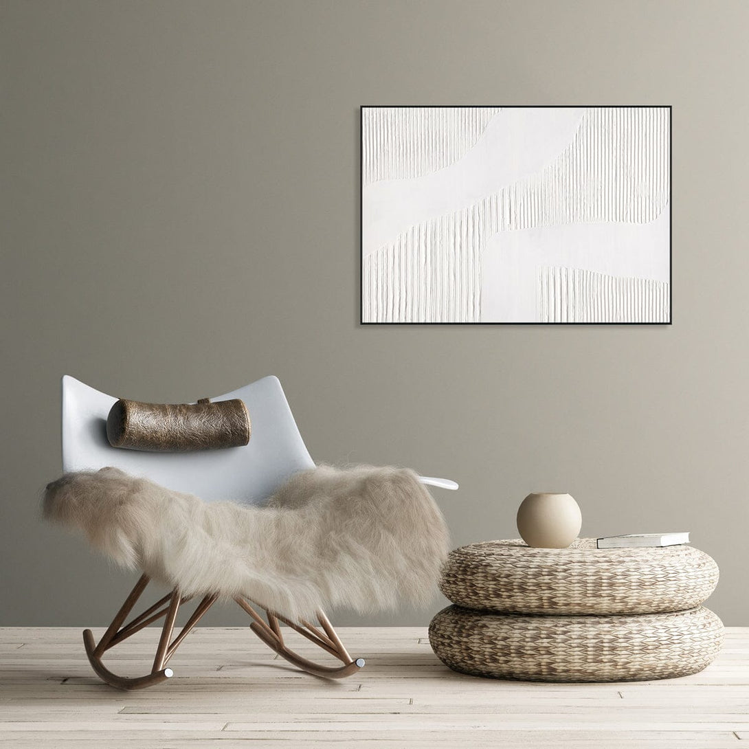 Flowing Light - White Linear Texture Art #M4667 Painting artwepaint 