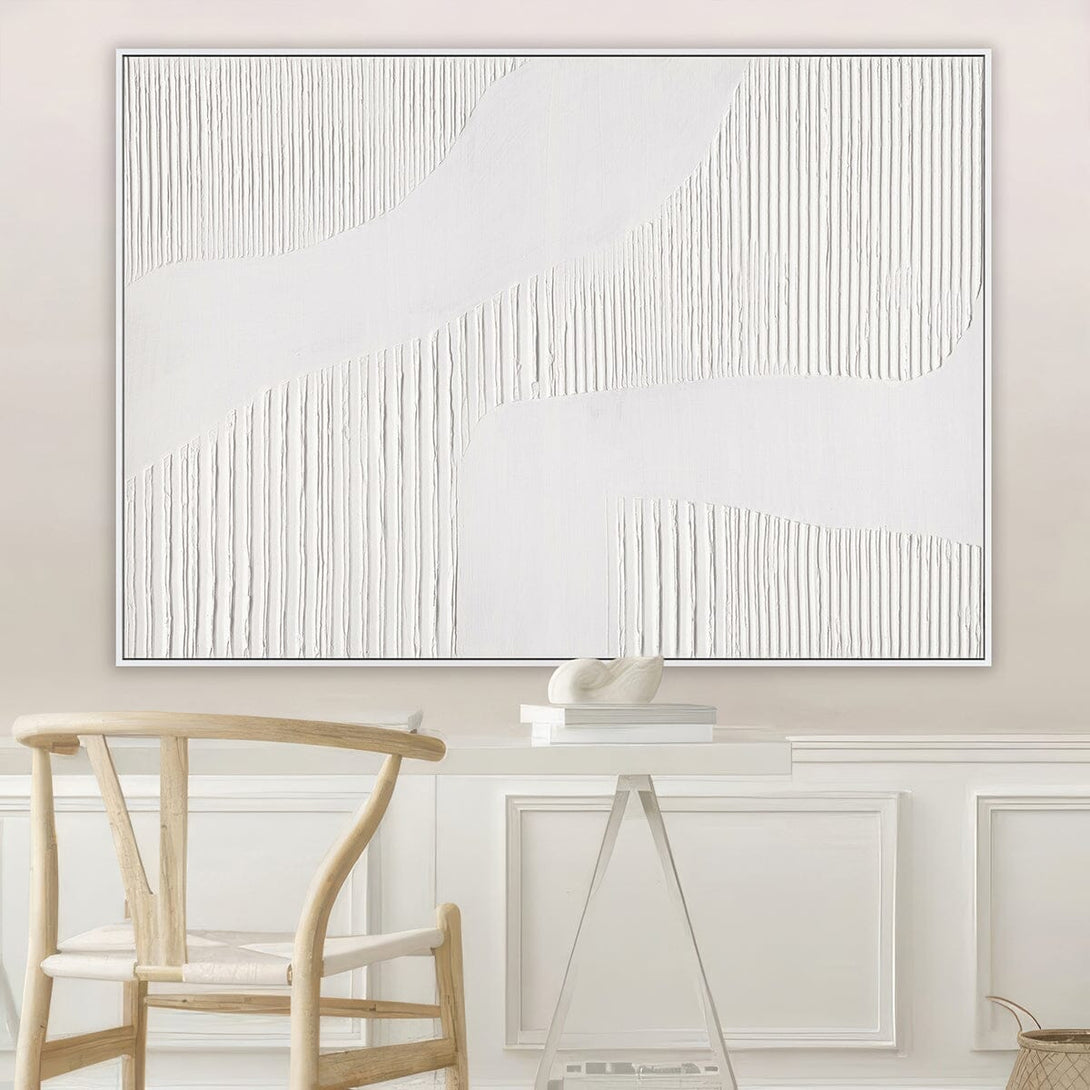 Flowing Light - White Linear Texture Art #M4667 Painting artwepaint 