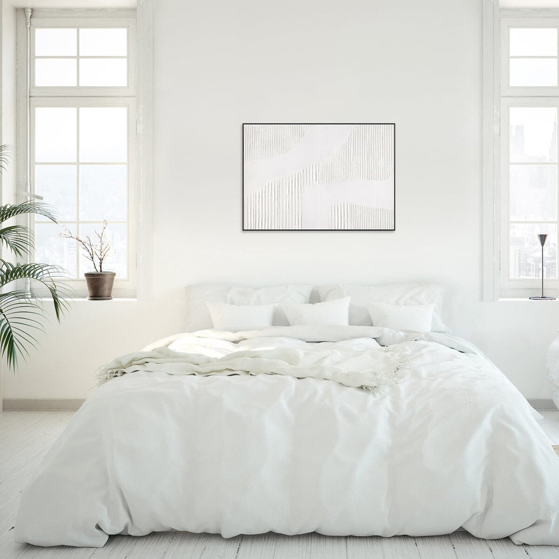 Flowing Light - White Linear Texture Art #M4667 Painting artwepaint 