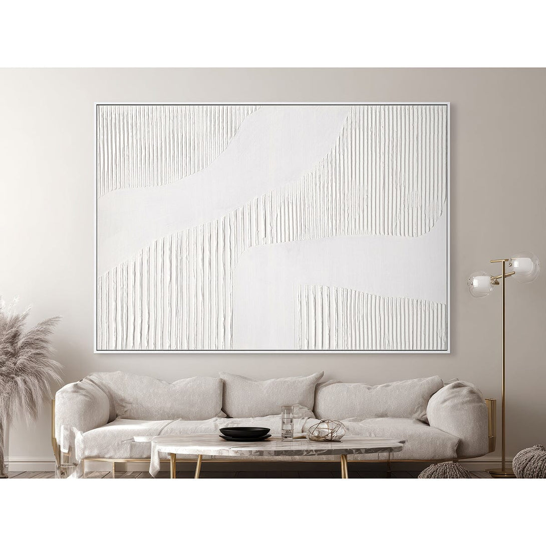 Flowing Light - White Linear Texture Art #M4667 Painting artwepaint 