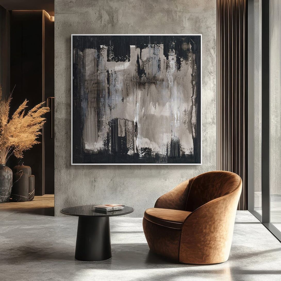 Fogged Shadows - Black & Grey Abstract Painting #M5645 Painting artwepaint 