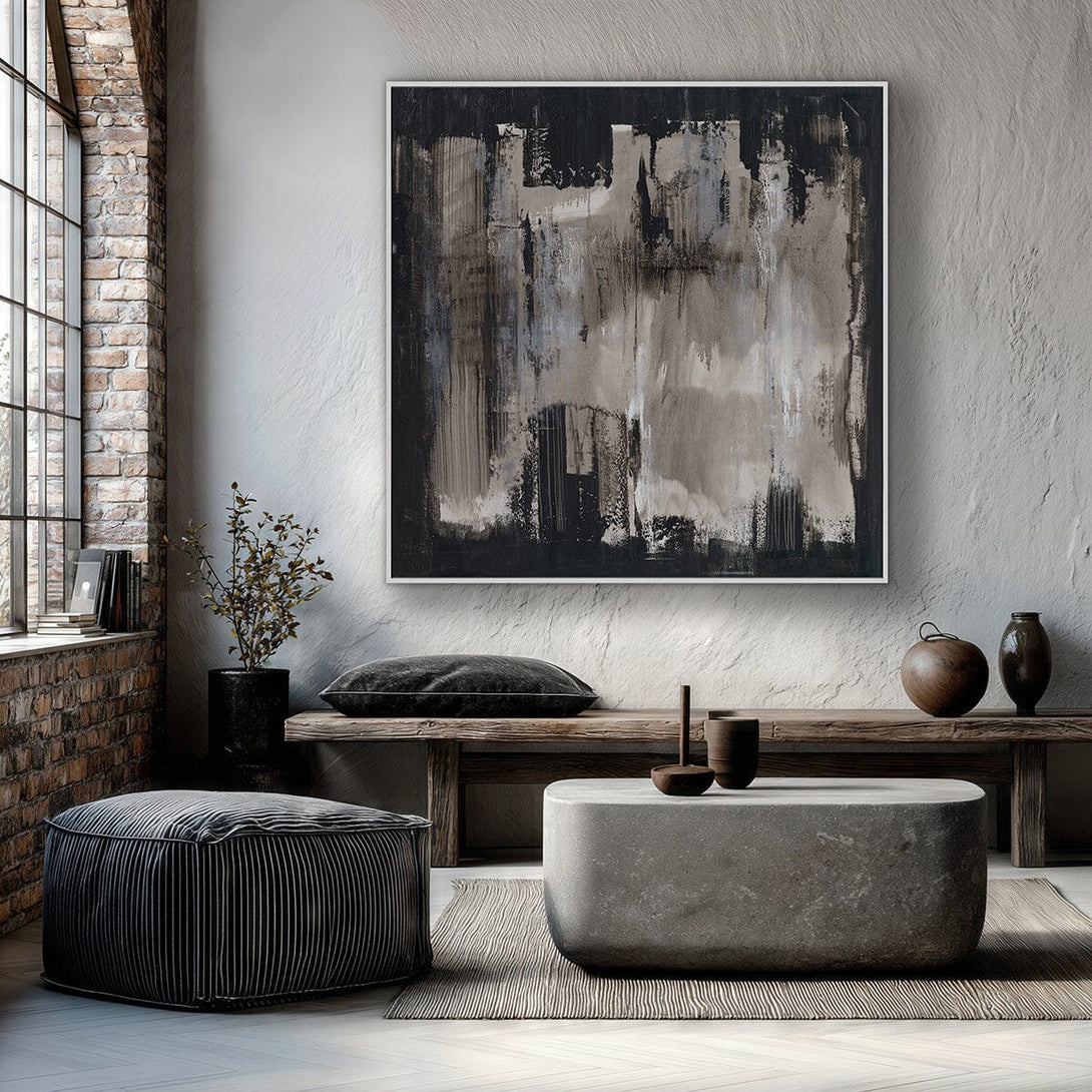 Fogged Shadows - Black & Grey Abstract Painting #M5645 Painting artwepaint 
