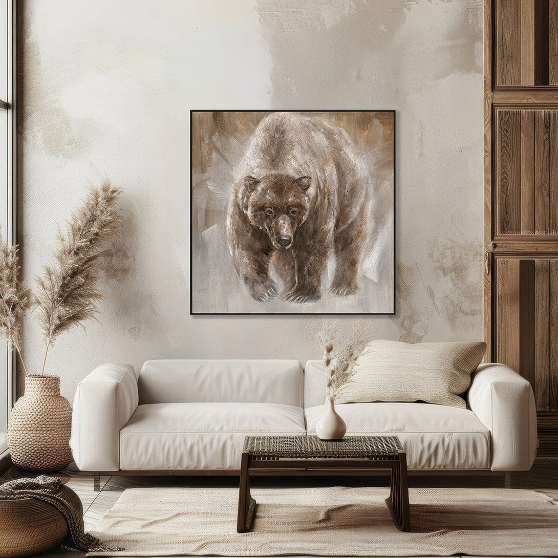 Forest Bear - Brown Grey Wildlife Oil Painting #M0525 Painting artwepaint 