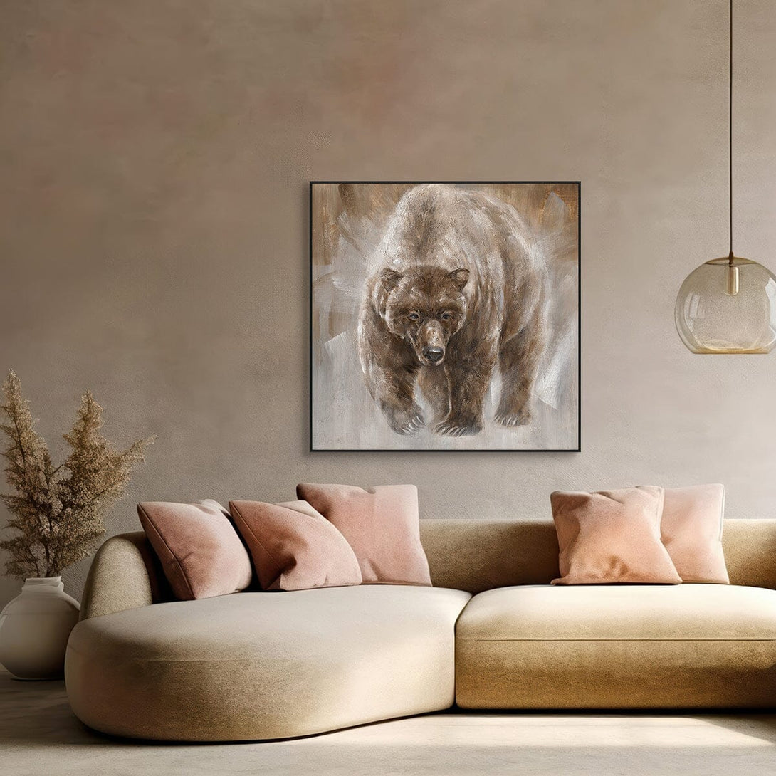 Forest Bear - Brown Grey Wildlife Oil Painting #M0525 Painting artwepaint 