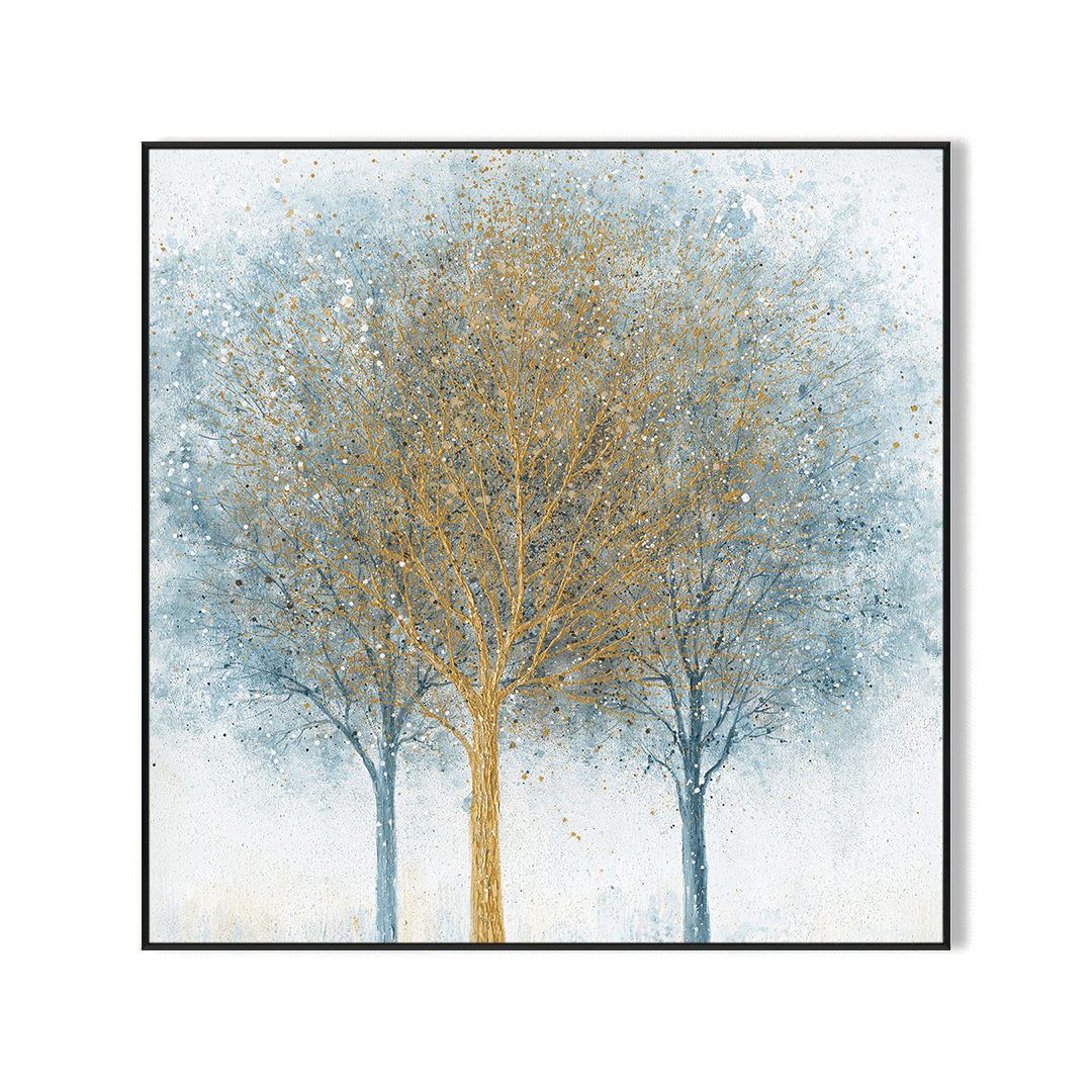 Forest Glow – Golden Tree Trio Painting #J4190 Painting artwepaint 
