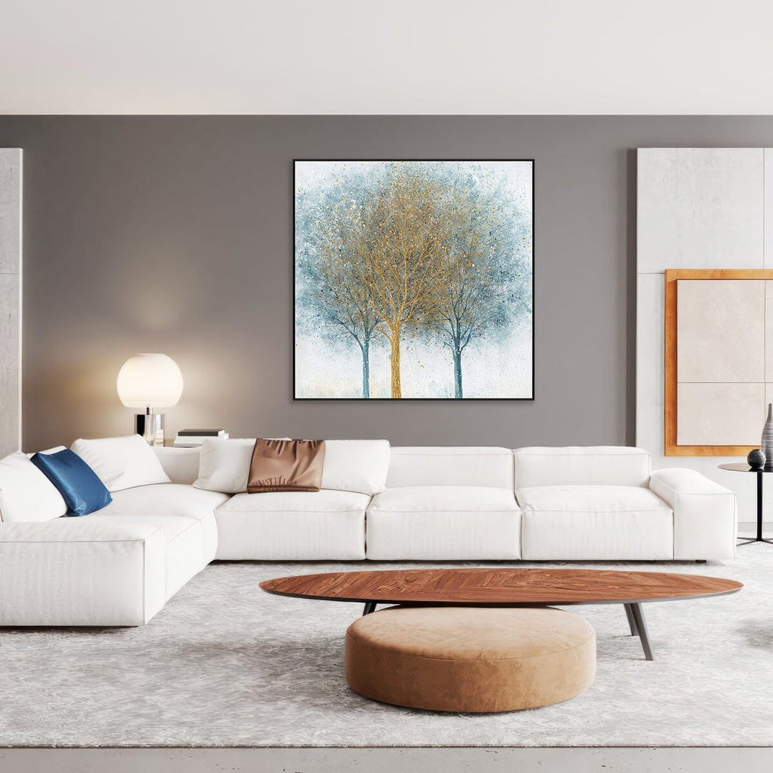 Forest Glow – Golden Tree Trio Painting #J4190 Painting artwepaint 
