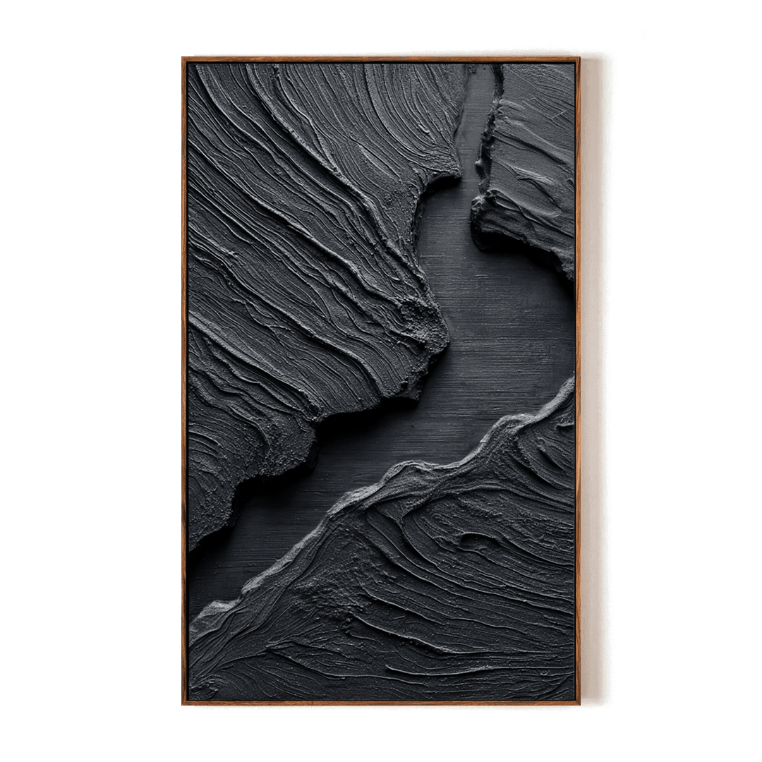 Fractured Earth – Black Textured Abstract Painting #awp70 Painting artwepaint 