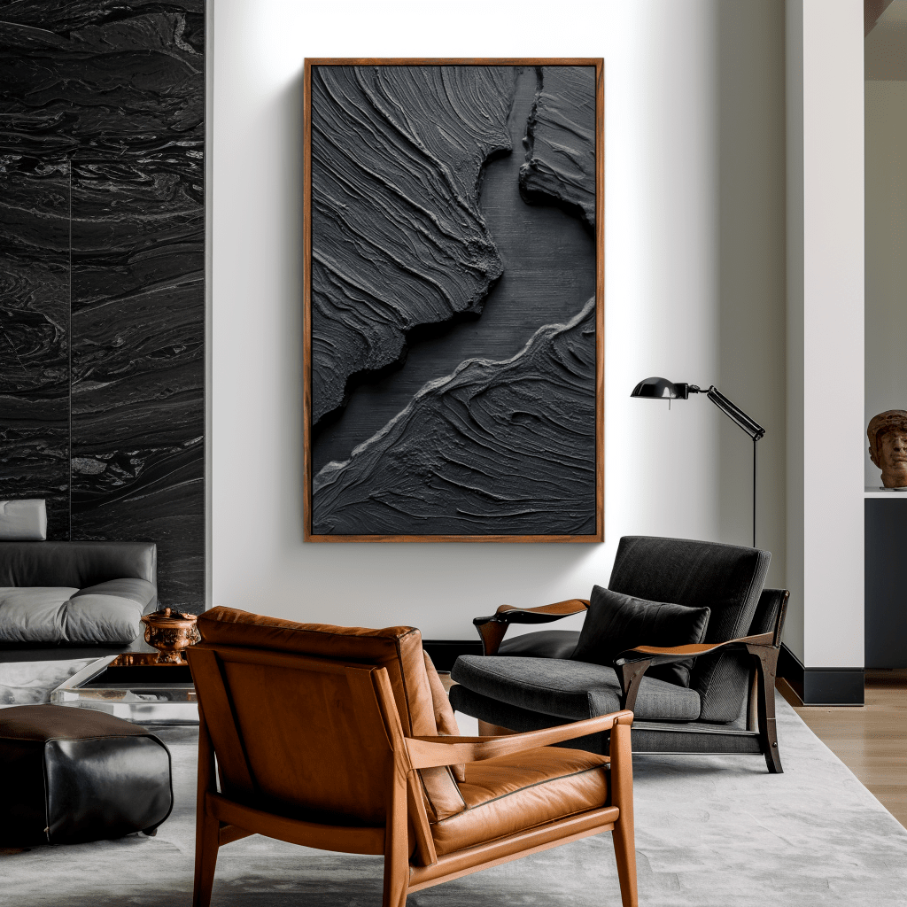 Fractured Earth – Black Textured Abstract Painting #awp70 Painting artwepaint 