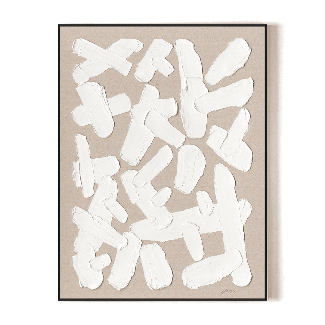 Free Form - White Textured Abstract Painting#M5542 Painting artwepaint 