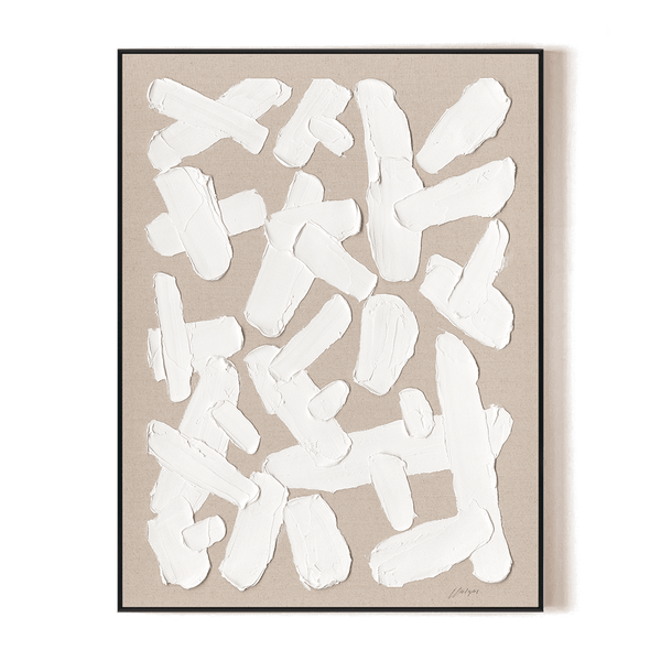 Free Form - White Textured Abstract Painting#M5542 Painting artwepaint 