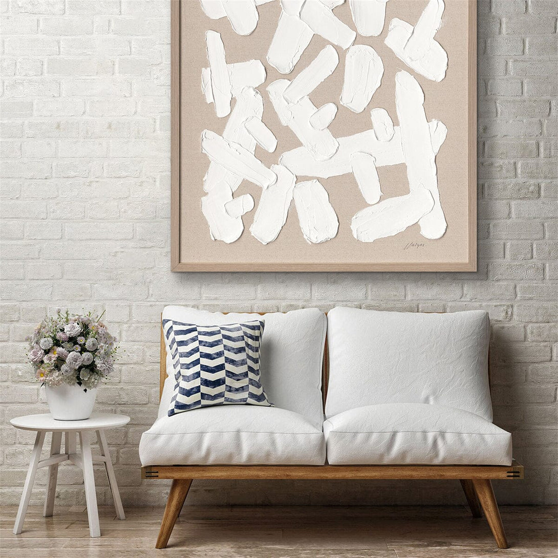 Free Form - White Textured Abstract Painting#M5542 Painting artwepaint 