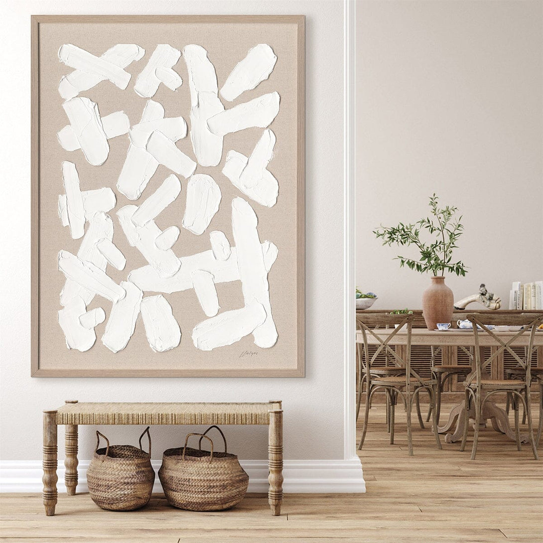 Free Form - White Textured Abstract Painting#M5542 Painting artwepaint 
