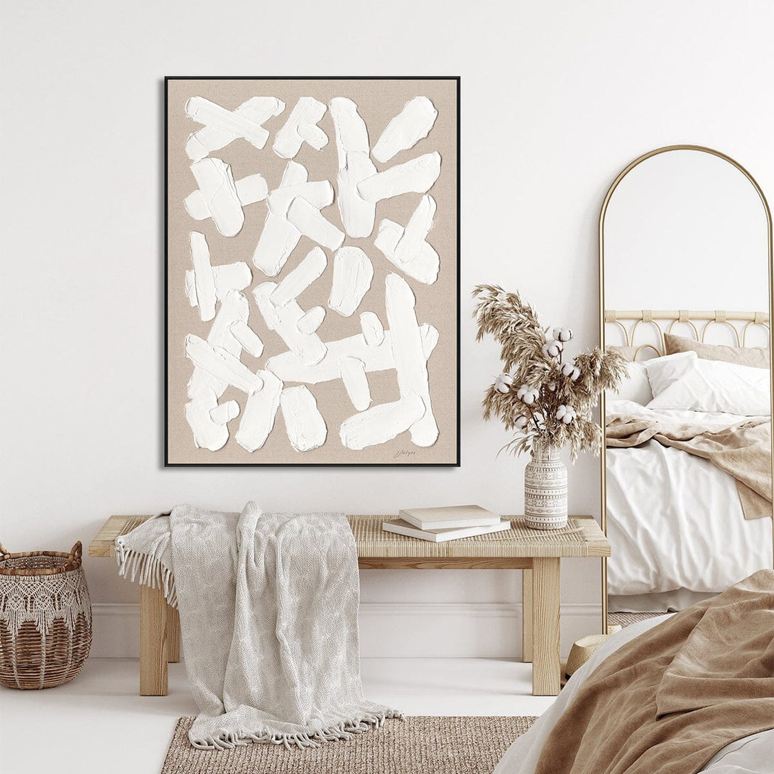 Free Form - White Textured Abstract Painting#M5542 Painting artwepaint 