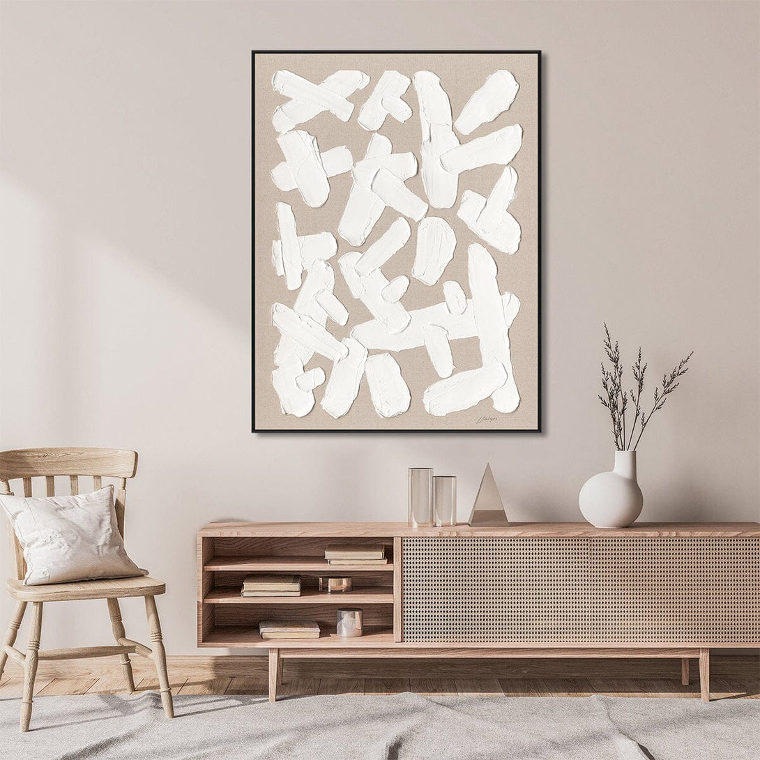 Free Form - White Textured Abstract Painting#M5542 Painting artwepaint 