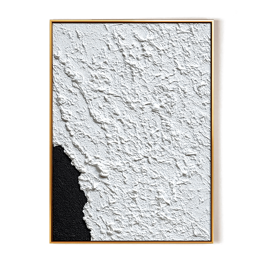 Frost Edge – White and Black Textured Painting #93022 Painting artwepaint 