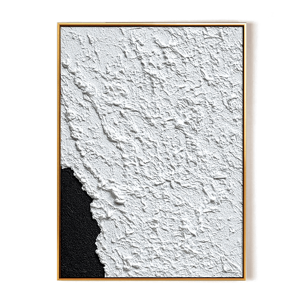 Frost Edge – White and Black Textured Painting #93022 Painting artwepaint 