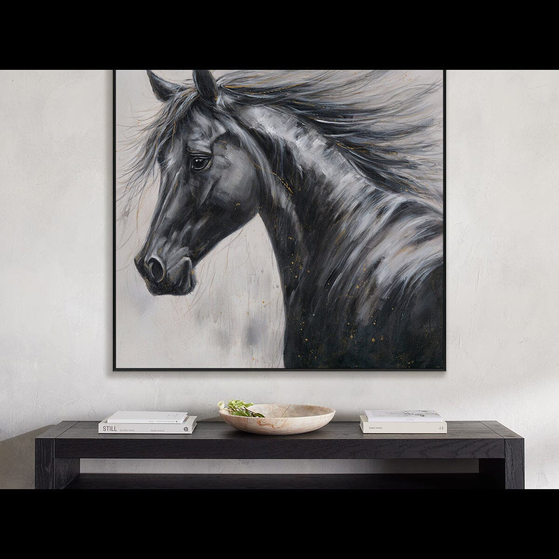 Galloping Ebony - Realistic Horse Painting#M4704 Painting artwepaint 