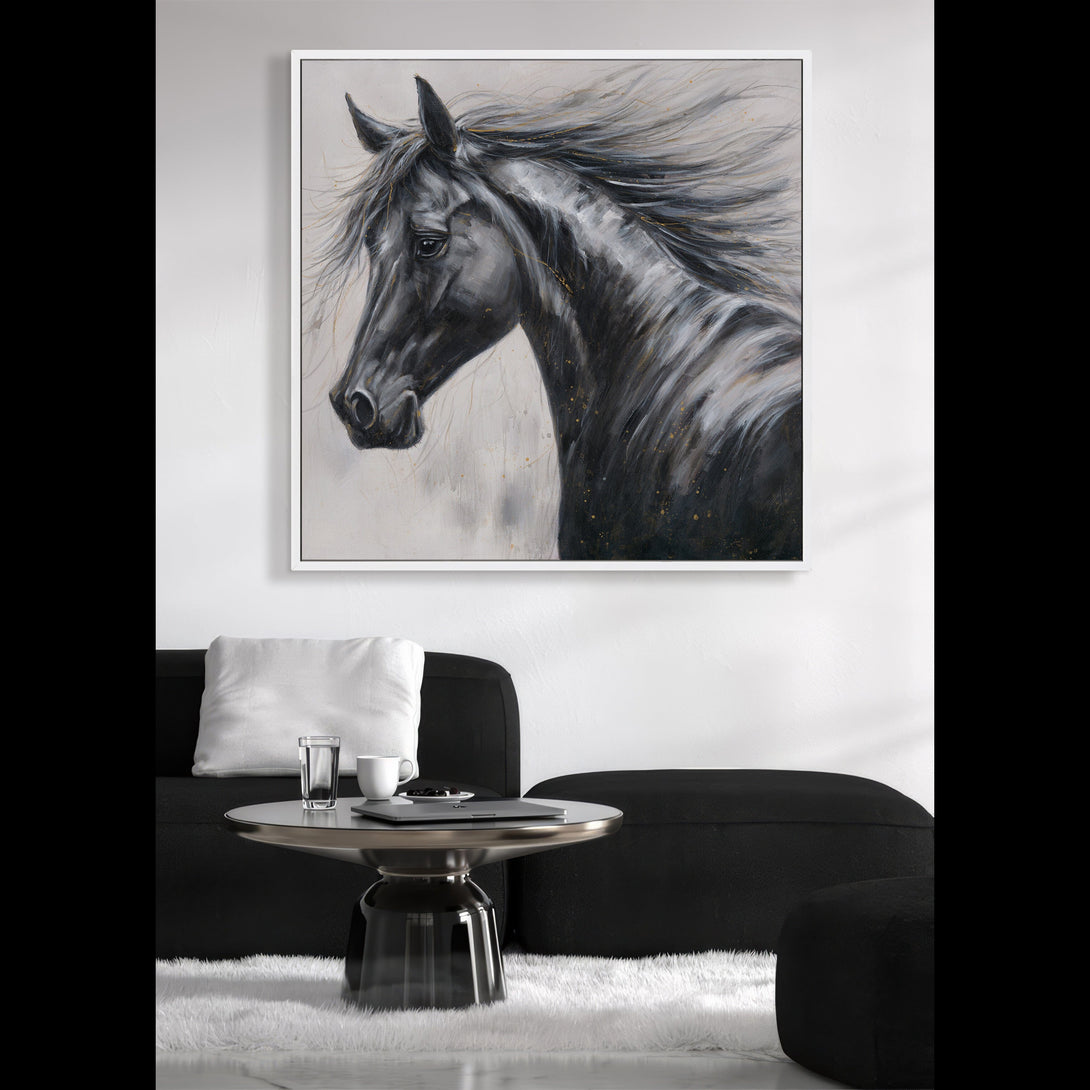 Galloping Ebony - Realistic Horse Painting#M4704 Painting artwepaint 