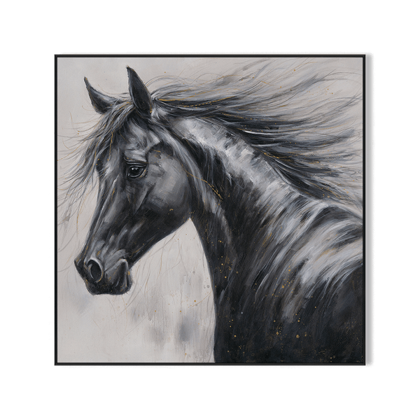 Galloping Ebony - Realistic Horse Painting#M4704 Painting artwepaint 
