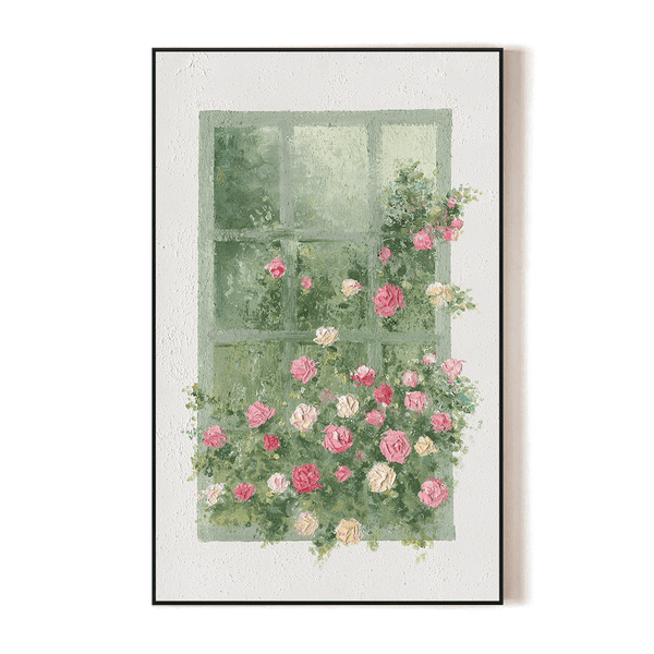 Garden Window - Rose Relief Painting#L3606 Painting artwepaint 