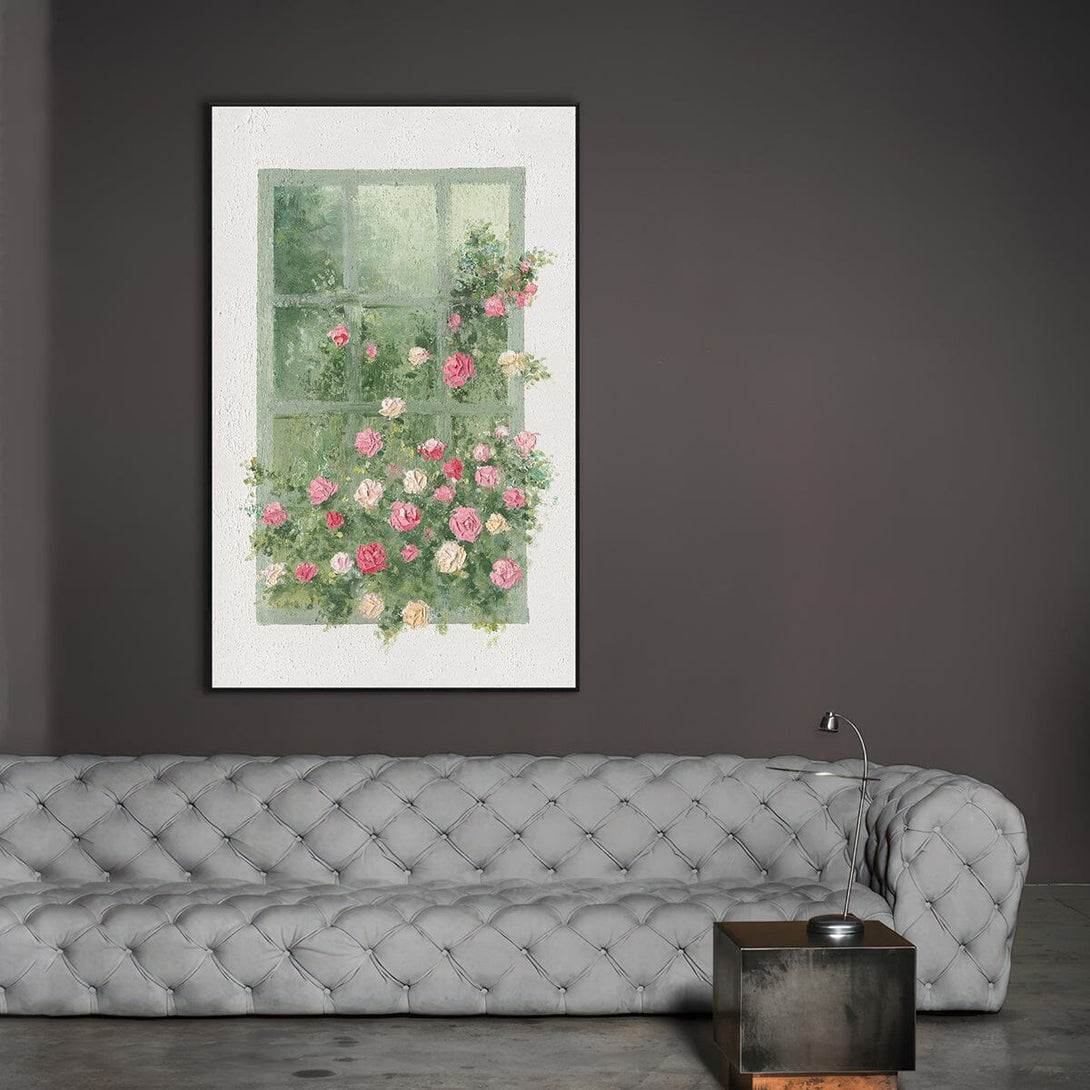 Garden Window - Rose Relief Painting#L3606 Painting artwepaint 