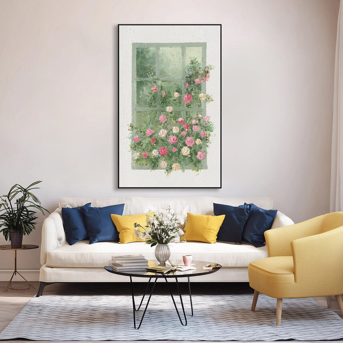 Garden Window - Rose Relief Painting#L3606 Painting artwepaint 