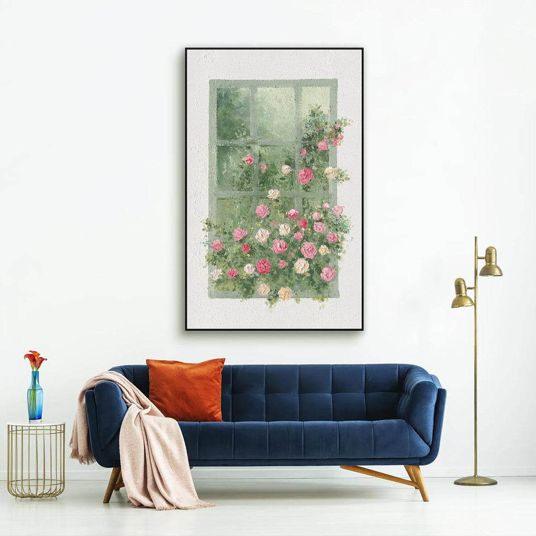 Garden Window - Rose Relief Painting#L3606 Painting artwepaint 