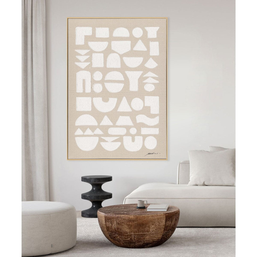 Geo Harmony-White Geometric Abstract Painting#M5853 Painting artwepaint 