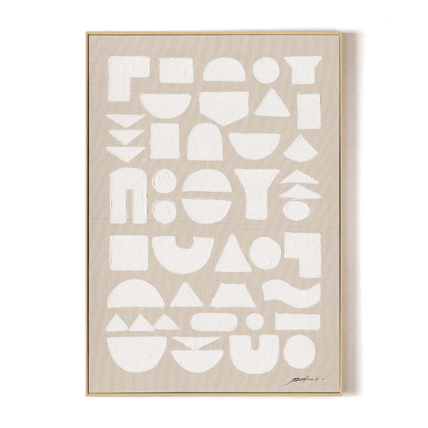 Geo Harmony-White Geometric Abstract Painting#M5853 Painting artwepaint 