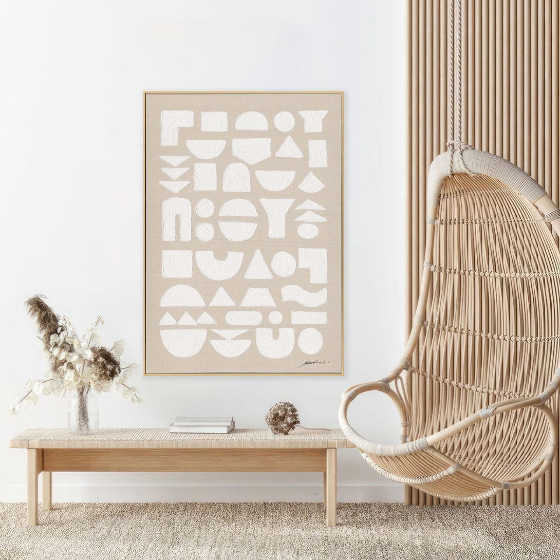 Geo Harmony-White Geometric Abstract Painting#M5853 Painting artwepaint 