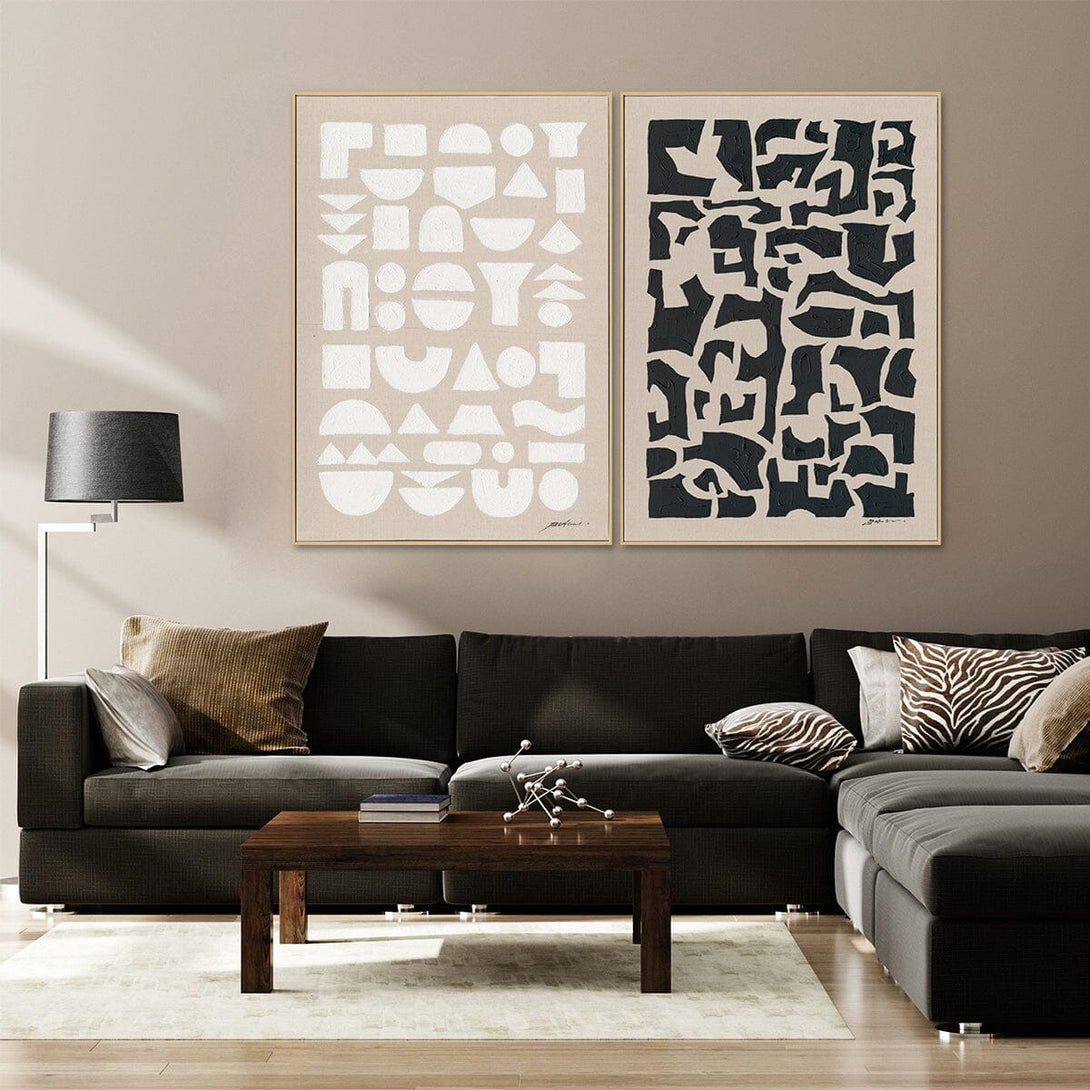 Geo Harmony-White Geometric Abstract Painting#M5853 Painting artwepaint 