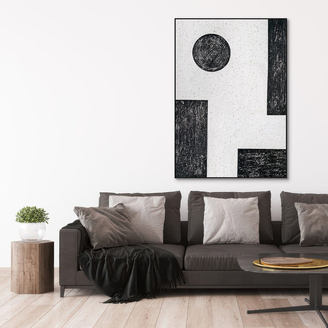 Geometric Balance – Black & White Abstract #L2567 Painting artwepaint 