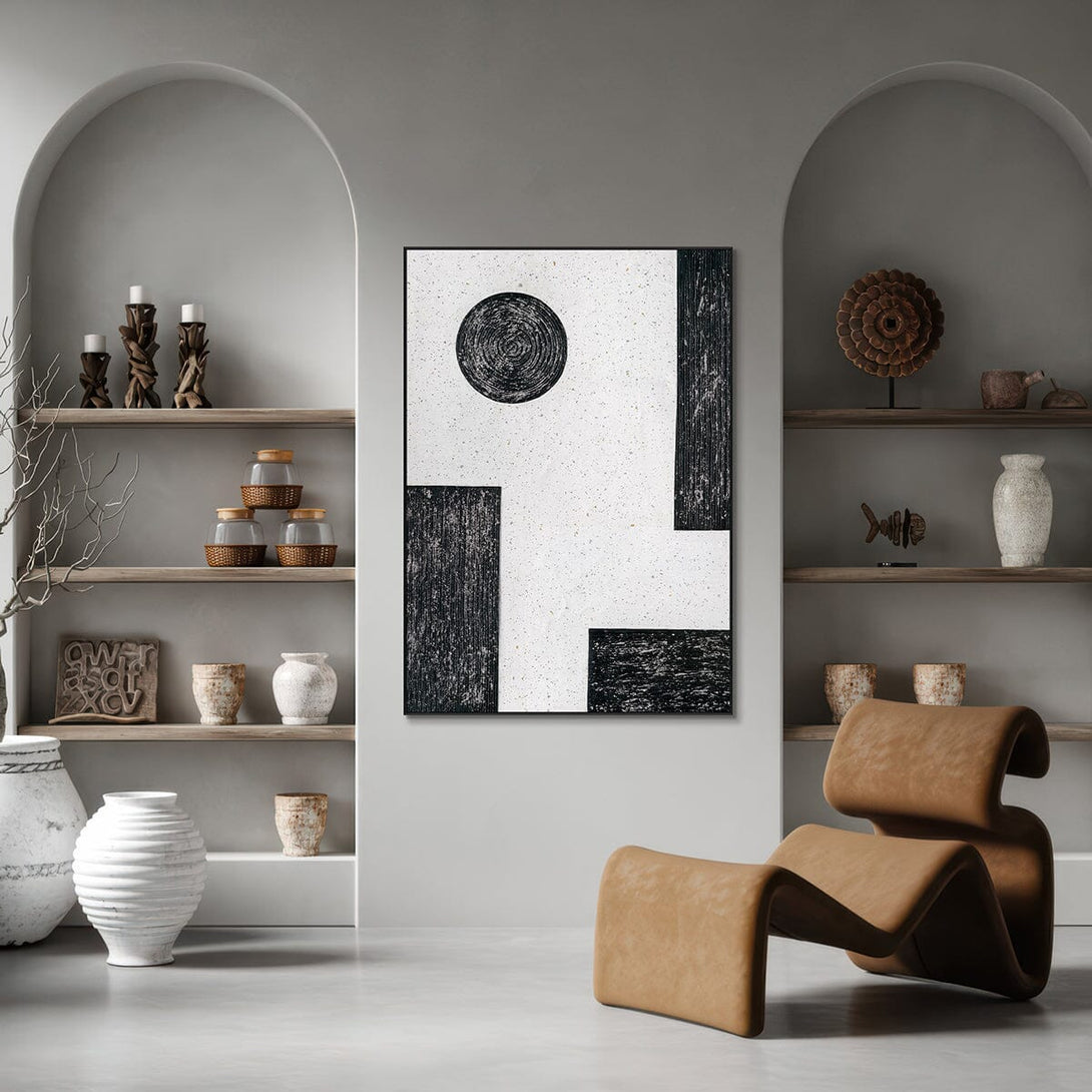 Geometric Balance – Black & White Abstract #L2567 Painting artwepaint 