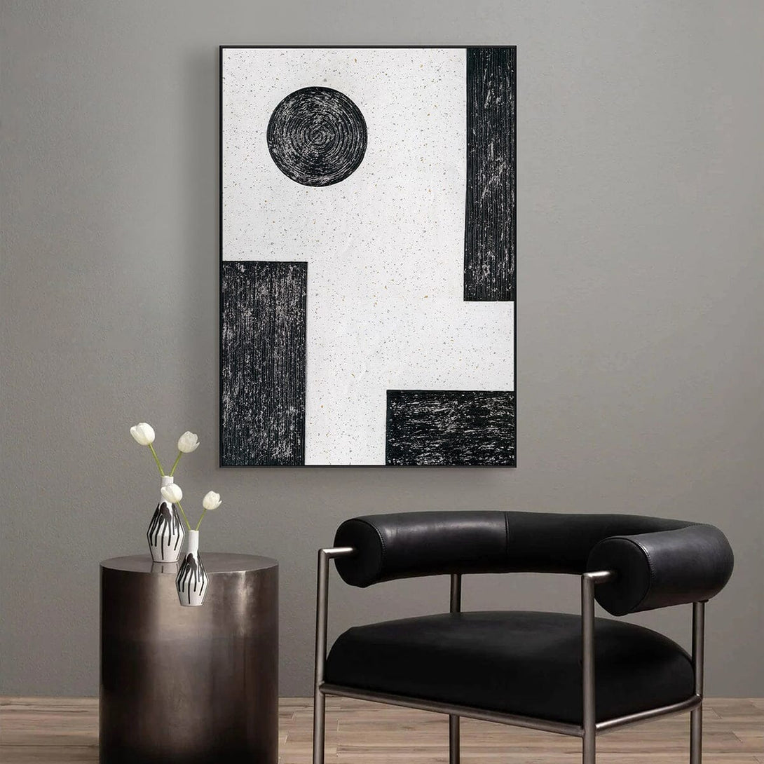 Geometric Balance – Black & White Abstract #L2567 Painting artwepaint 