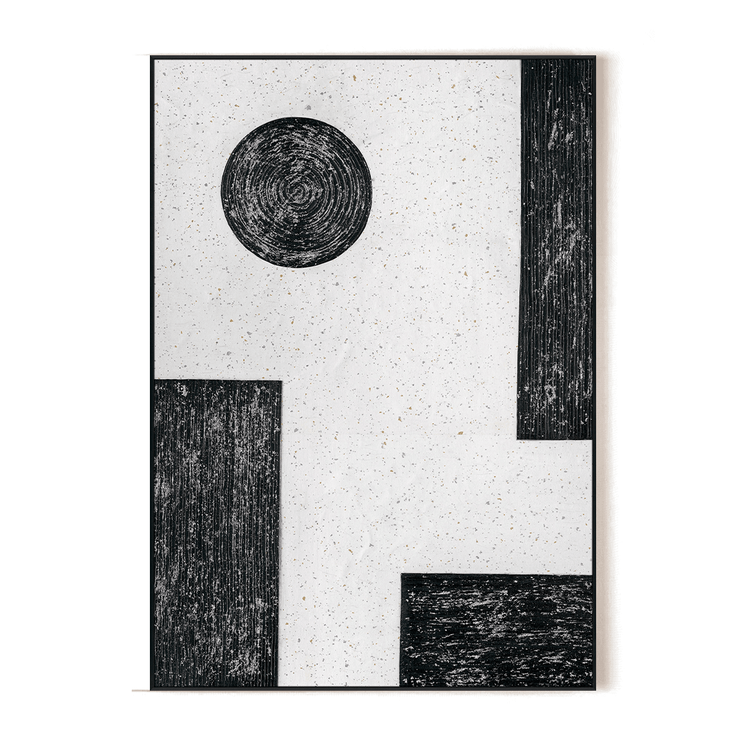 Geometric Balance – Black & White Abstract #L2567 Painting artwepaint 