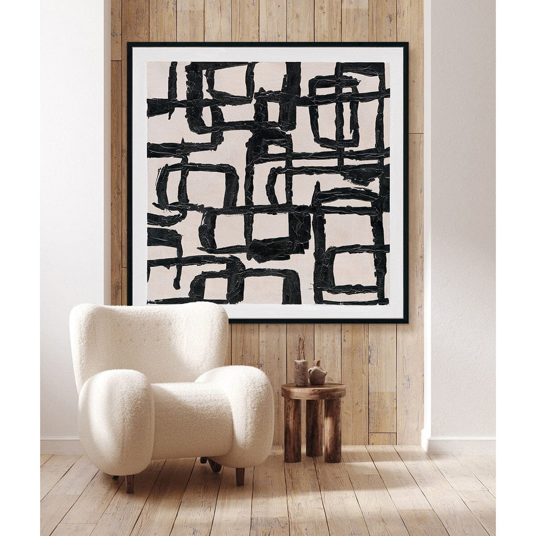 Geometric Rhythm - Black White Line Painting #M5547 Painting artwepaint 