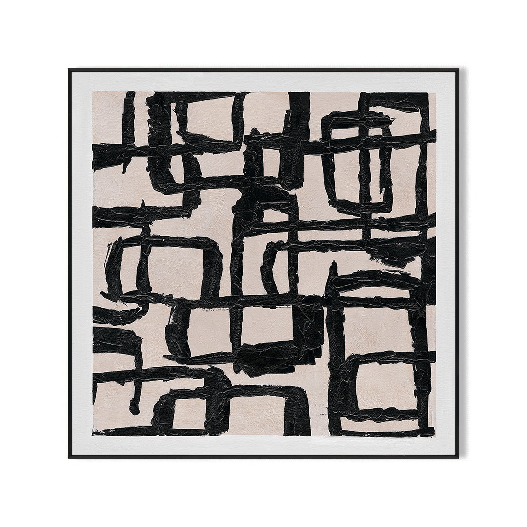 Geometric Rhythm - Black White Line Painting #M5547 Painting artwepaint 