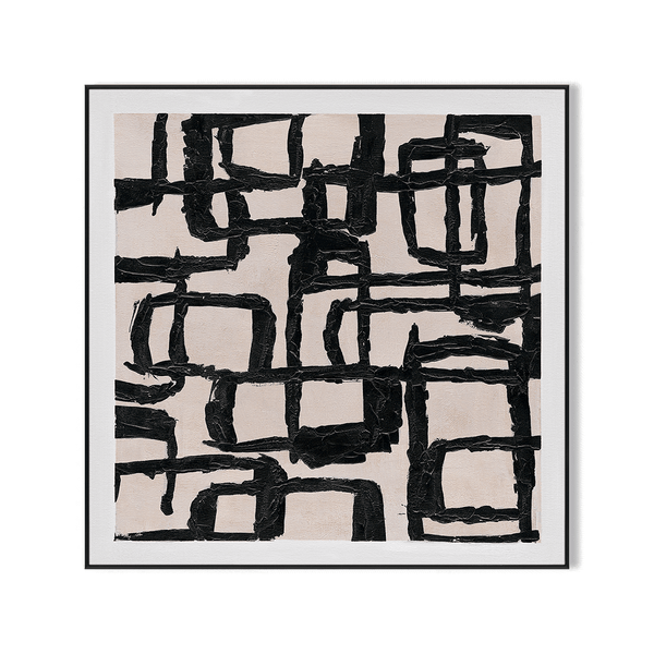 Geometric Rhythm - Black White Line Painting #M5547 Painting artwepaint 