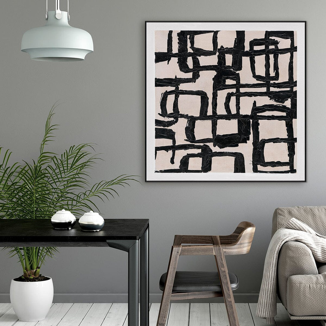 Geometric Rhythm - Black White Line Painting #M5547 Painting artwepaint 