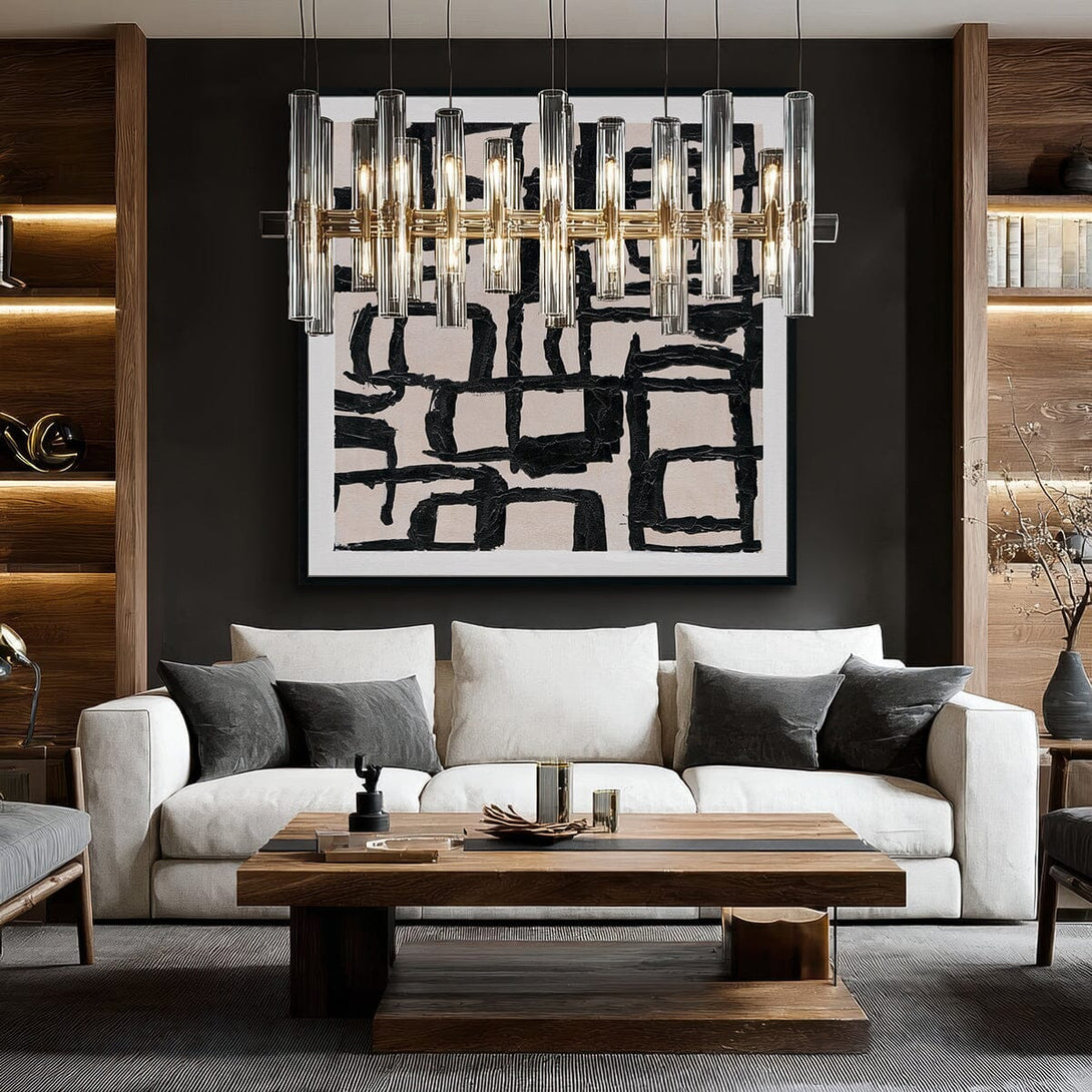 Geometric Rhythm - Black White Line Painting #M5547 Painting artwepaint 