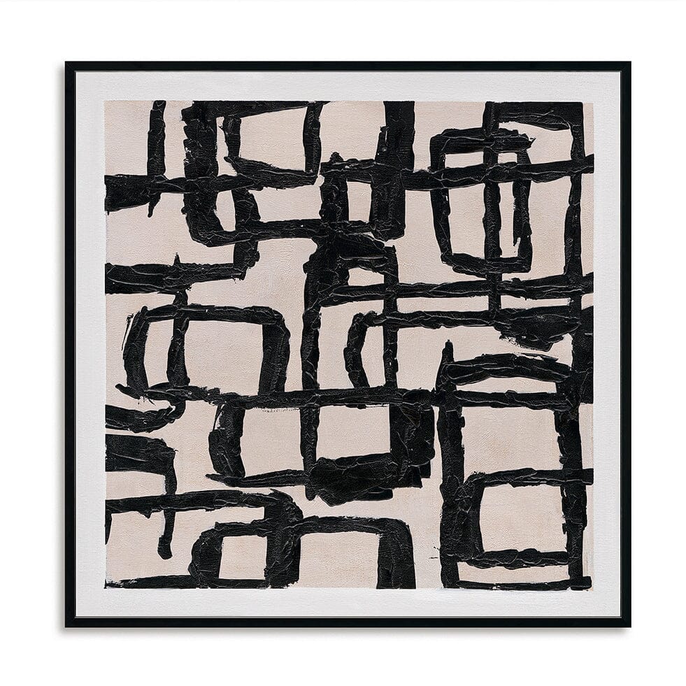 Geometric Rhythm - Black White Line Painting #M5547 Painting artwepaint 