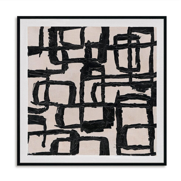 Geometric Rhythm - Black White Line Painting #M5547 Painting artwepaint 