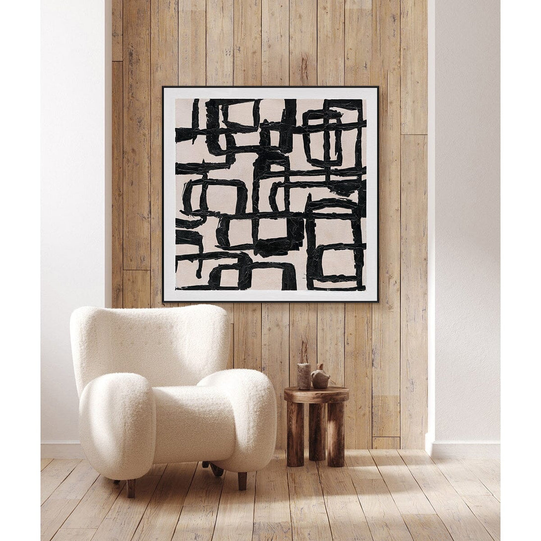 Geometric Rhythm - Black White Line Painting #M5547 Painting artwepaint 